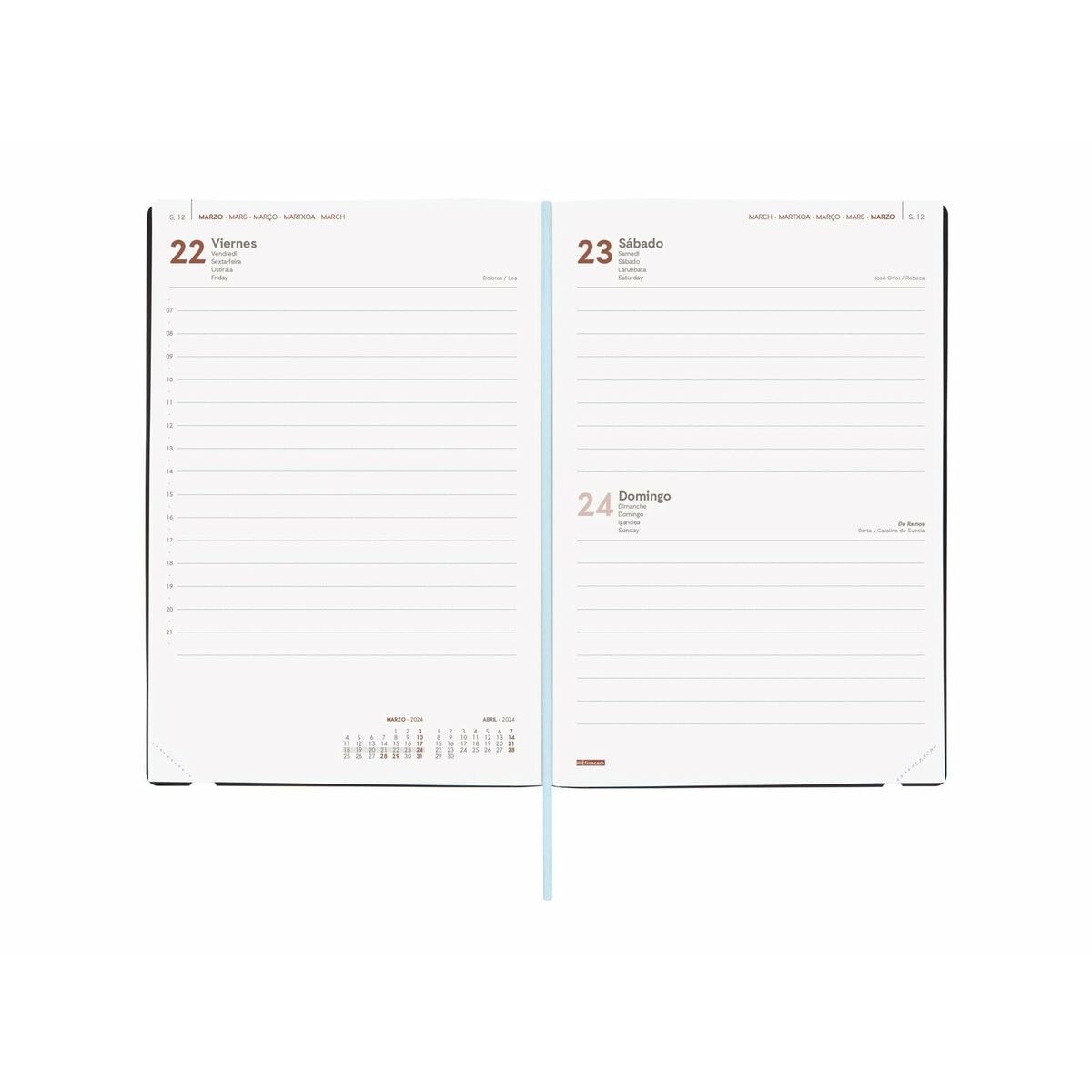 Расписание Finocam Dynamic Casual 2024 acuarela Разноцветный A5 14 x 20,4 cm-4