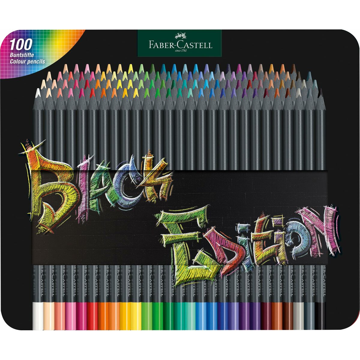 Цветные карандаши Faber-Castell Black Edition металлический футляр 100 Предметы Разноцветный-2