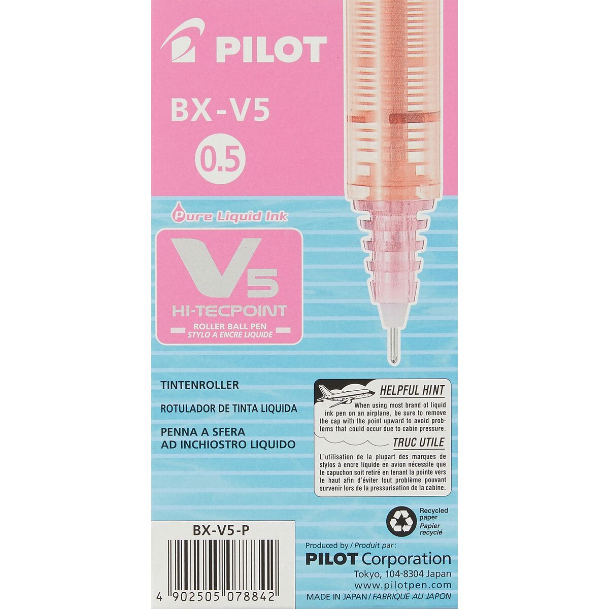 Ручка с жидкими чернилами Pilot V-5 Hi-Tecpoint Розовый 0,3 mm (12 штук)-5