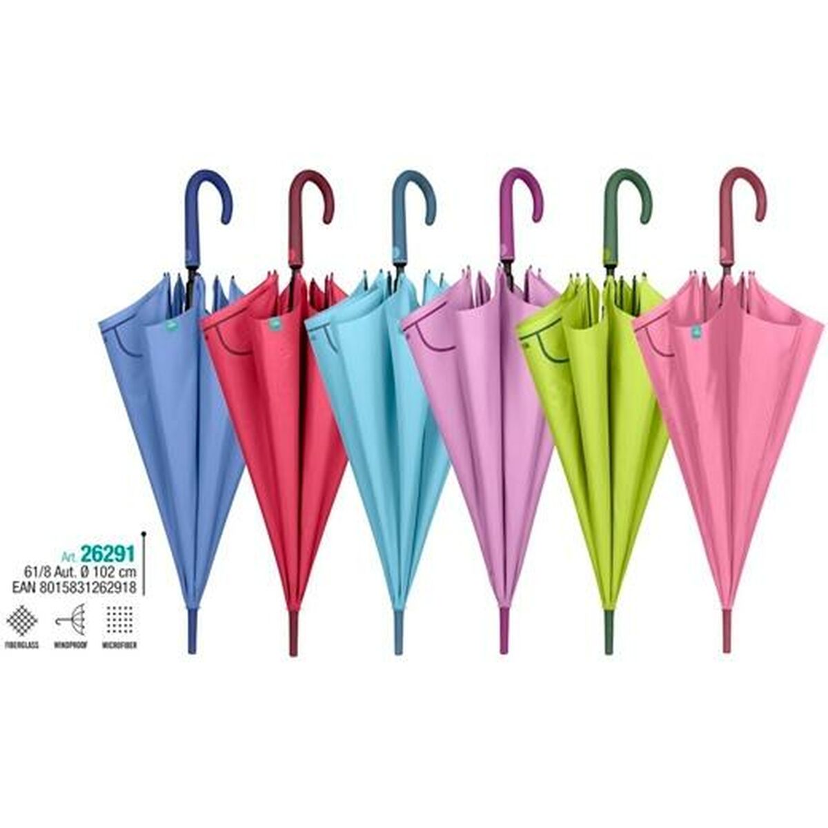 Зонт Perletti 61/8 Плоский Микрофибра 102 cm-2