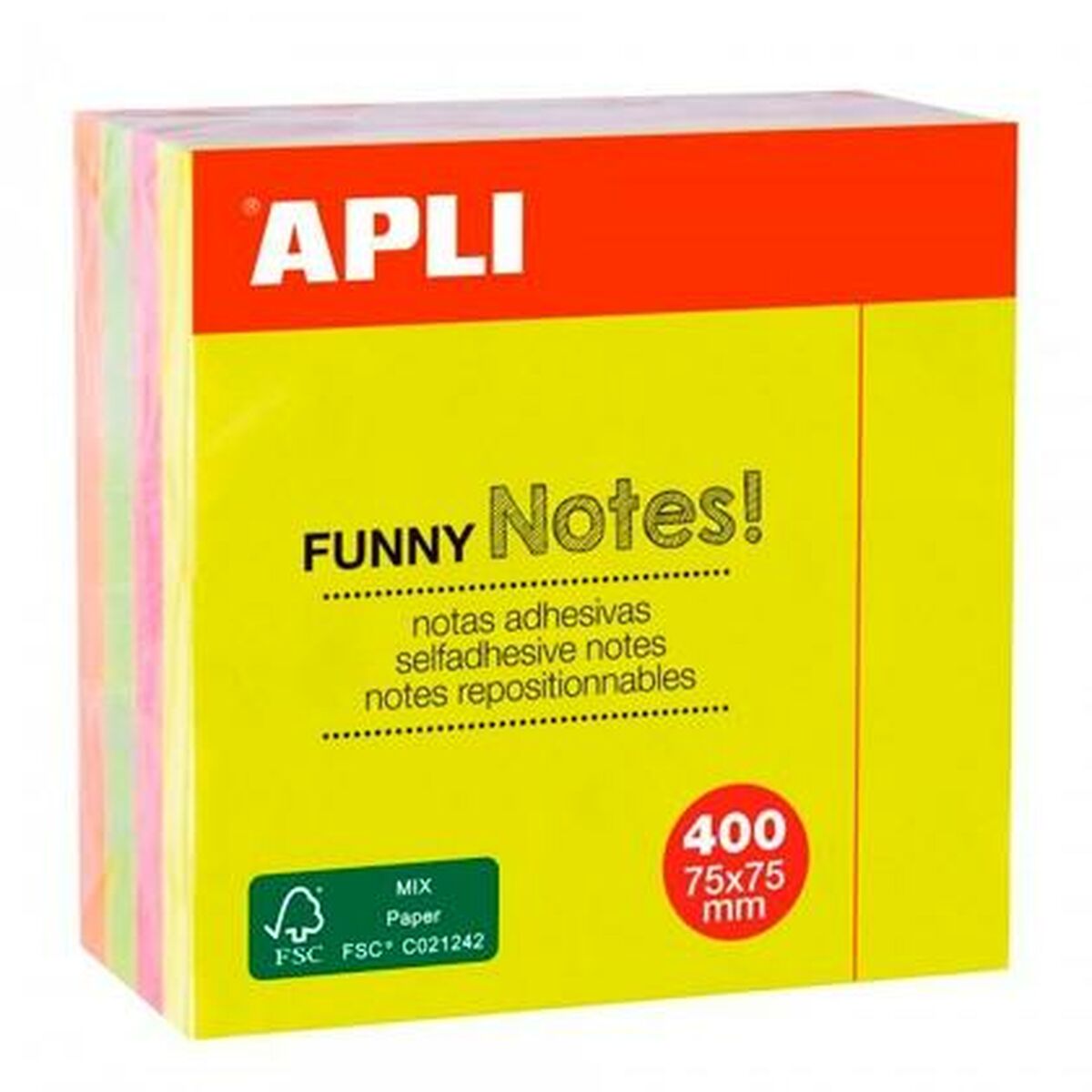 Стикеры для записей Apli Funny Разноцветный 75 x 75 mm (48 штук)-2