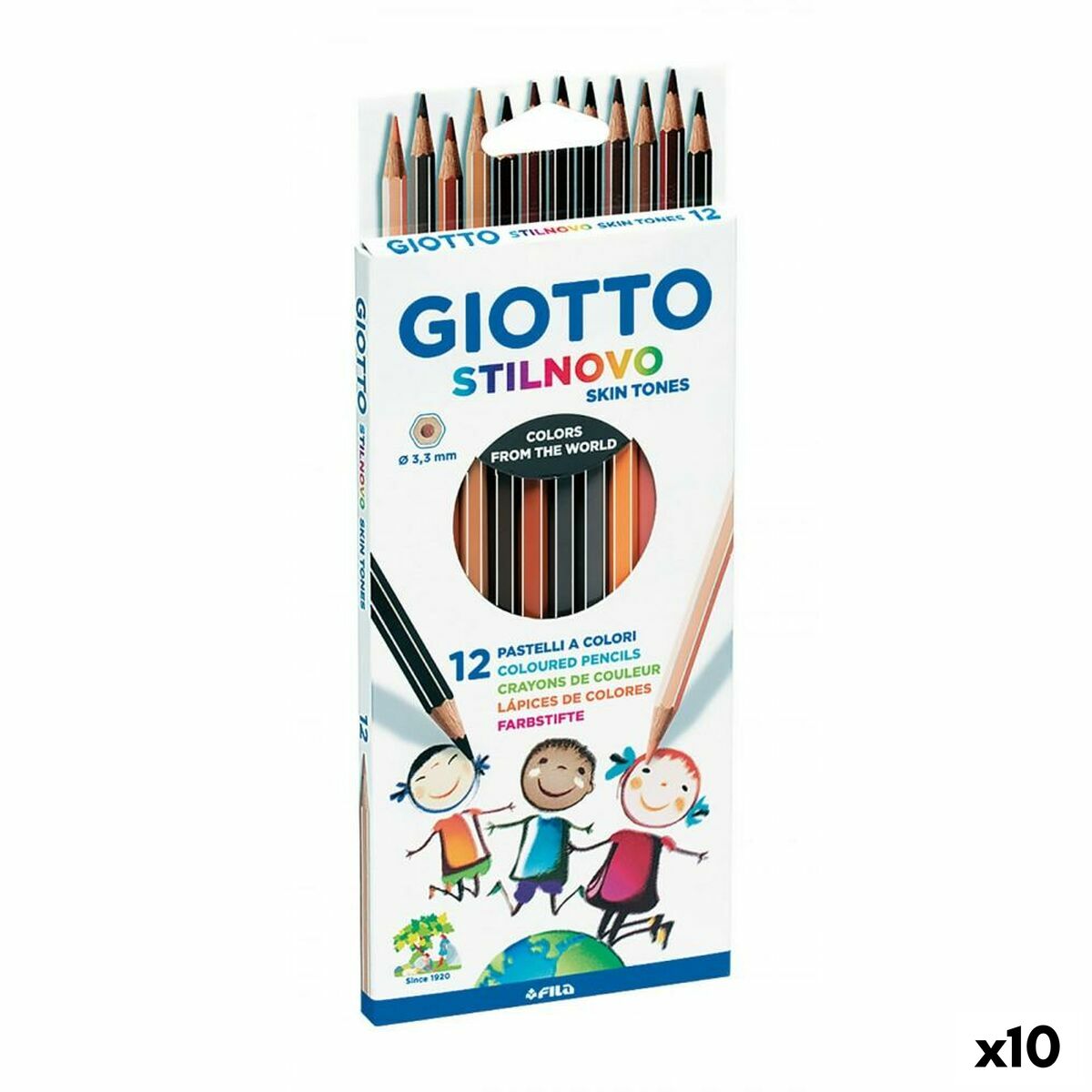 Кольорові олівці Giotto Stilnovo Skin Tones Різнобарвний (10 штук)