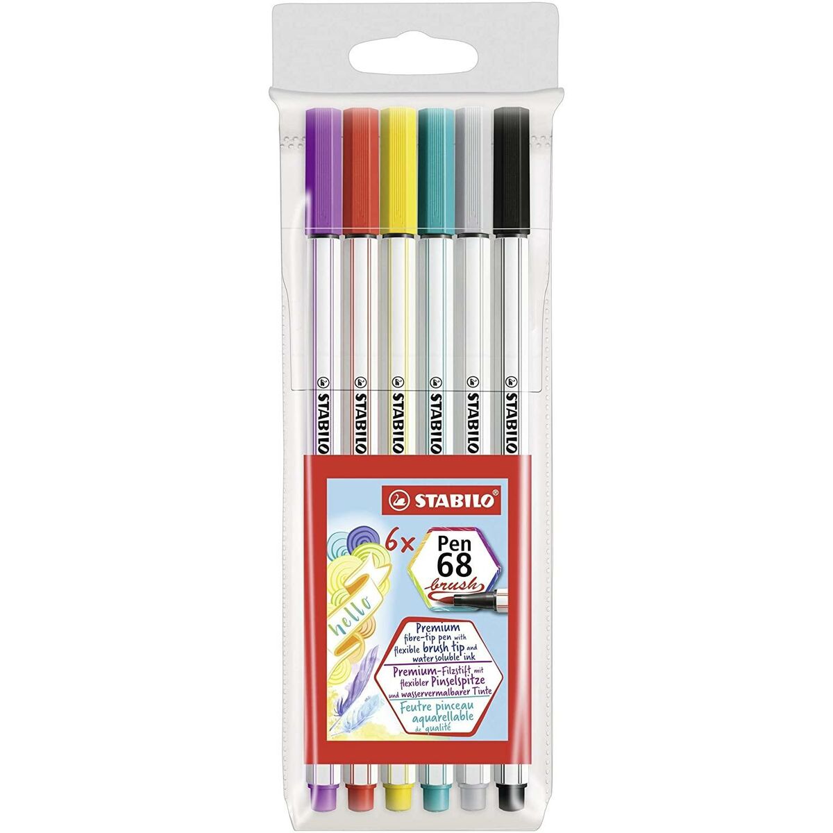 Набор маркеров Stabilo Pen 68 Brush Разноцветный (10 штук)-2