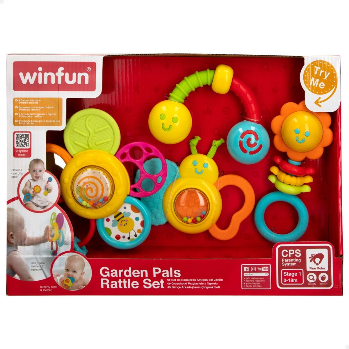 Rattle set Winfun 4 Предметы 16 x 16 x 4,5 cm (6 штук)-4