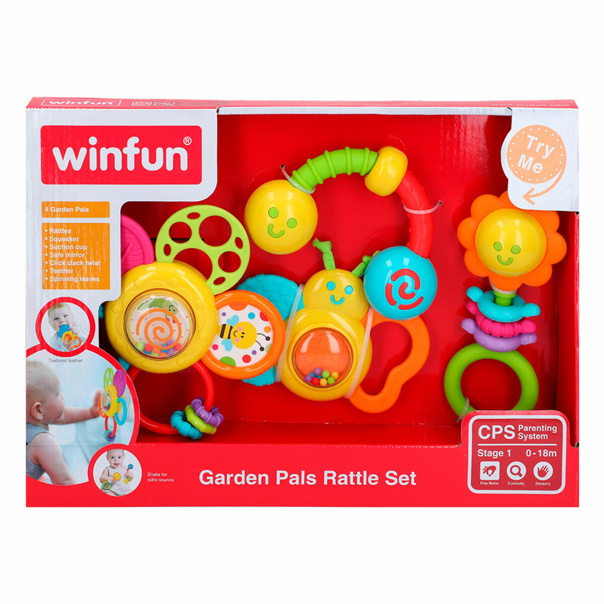 Rattle set Winfun 4 Предметы 16 x 16 x 4,5 cm (6 штук)-6