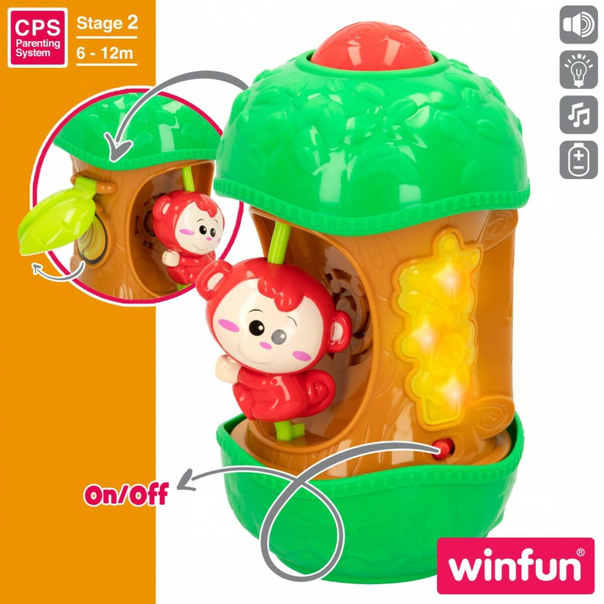Интерактивная игрушка для маленьких Winfun Обезьяна 11,5 x 20,5 x 11,5 cm (6 штук)-2