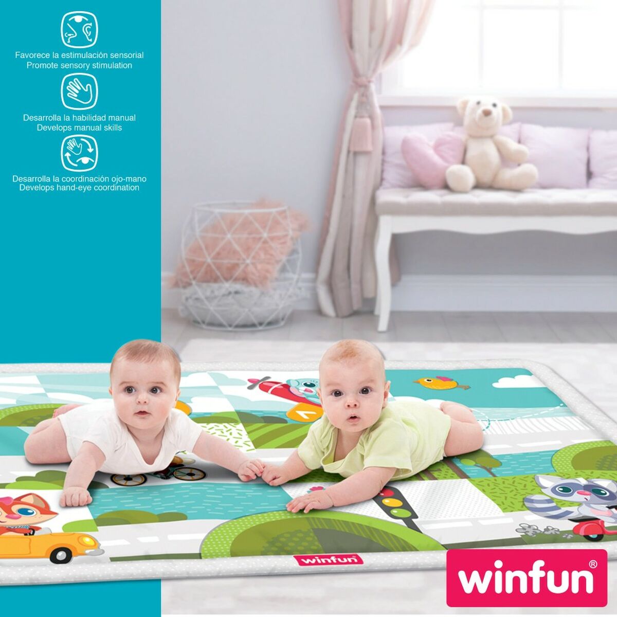 Игровой коврик Winfun Животные Ткань (2 штук)-5