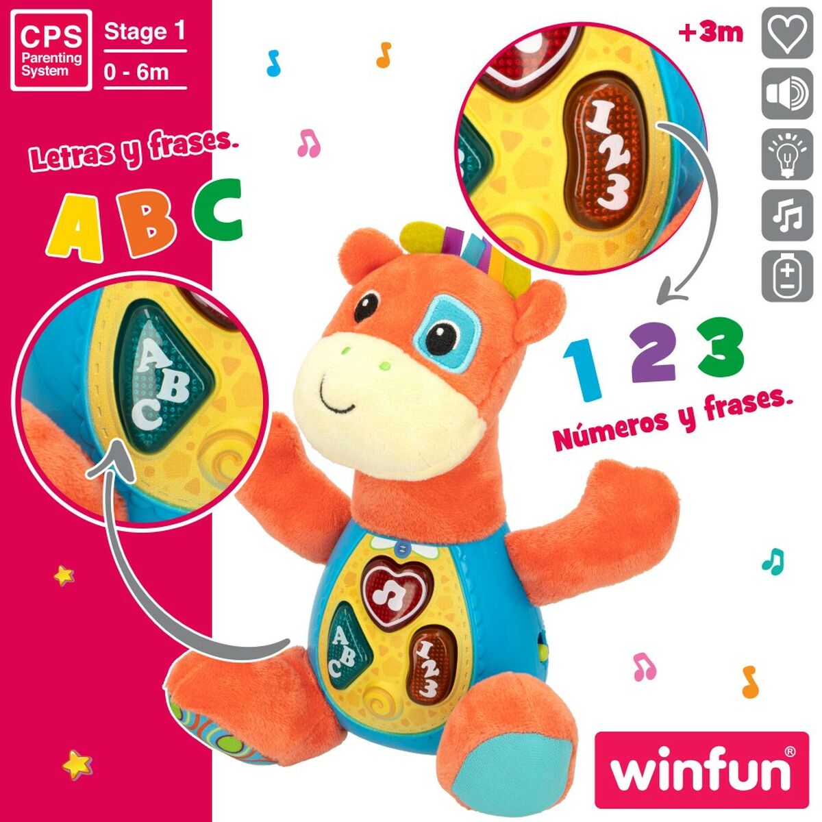 Плюшевая игрушка, издающая звуки Winfun Жираф 18 x 19 x 8,5 cm (6 штук)-5