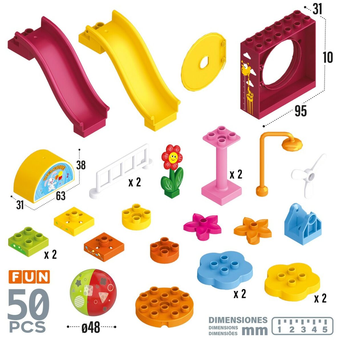 Строительный набор Colorbaby Playground 50 Предметы (2 штук)-6