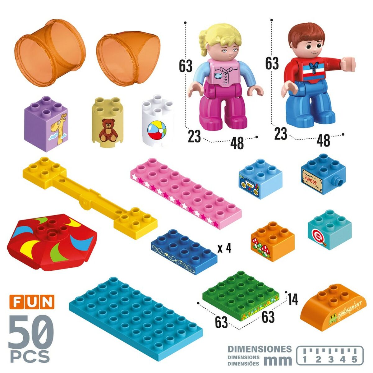Строительный набор Colorbaby Playground 50 Предметы (2 штук)-7