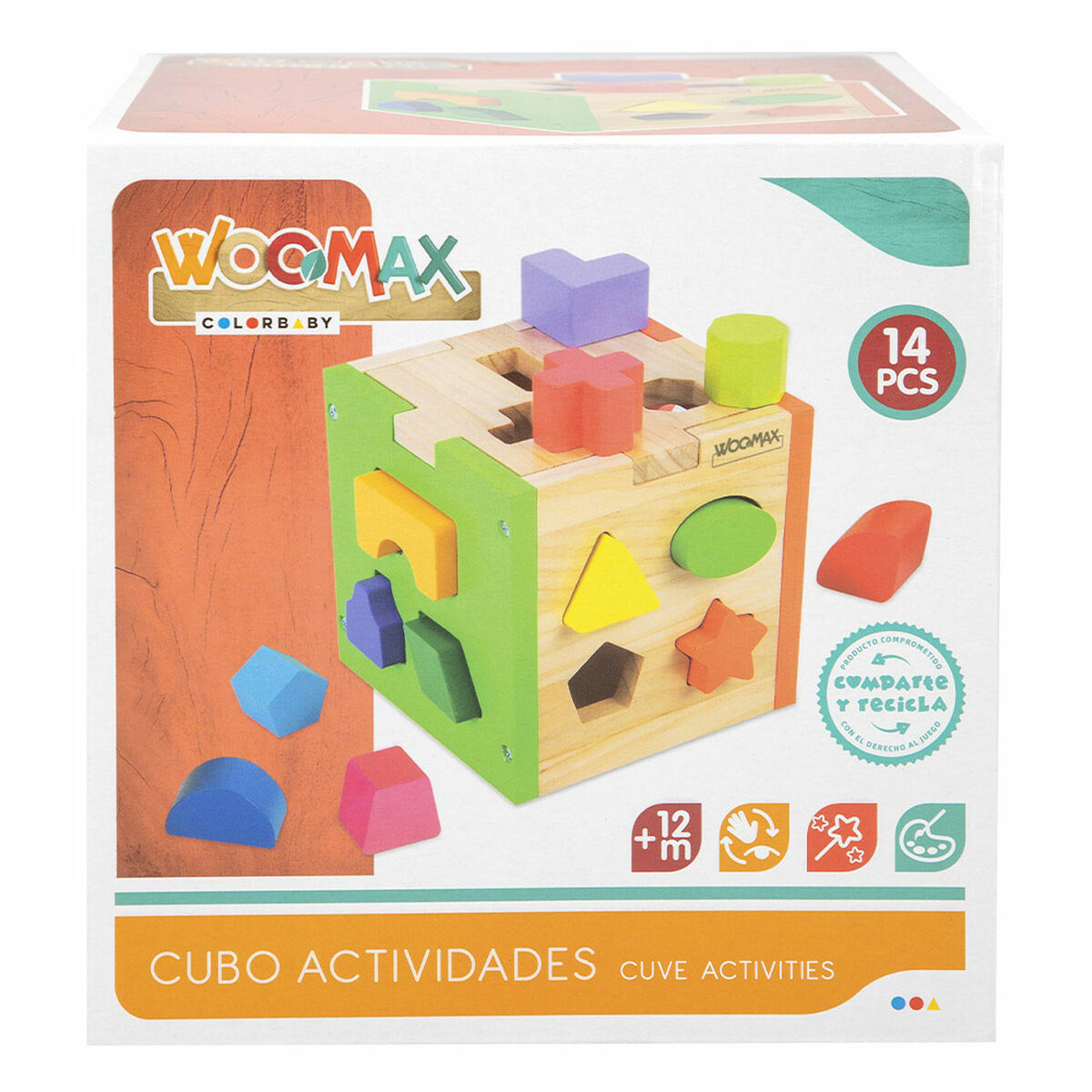 Детский деревянный паззл Woomax 15 x 15 x 15 cm (6 штук)-5
