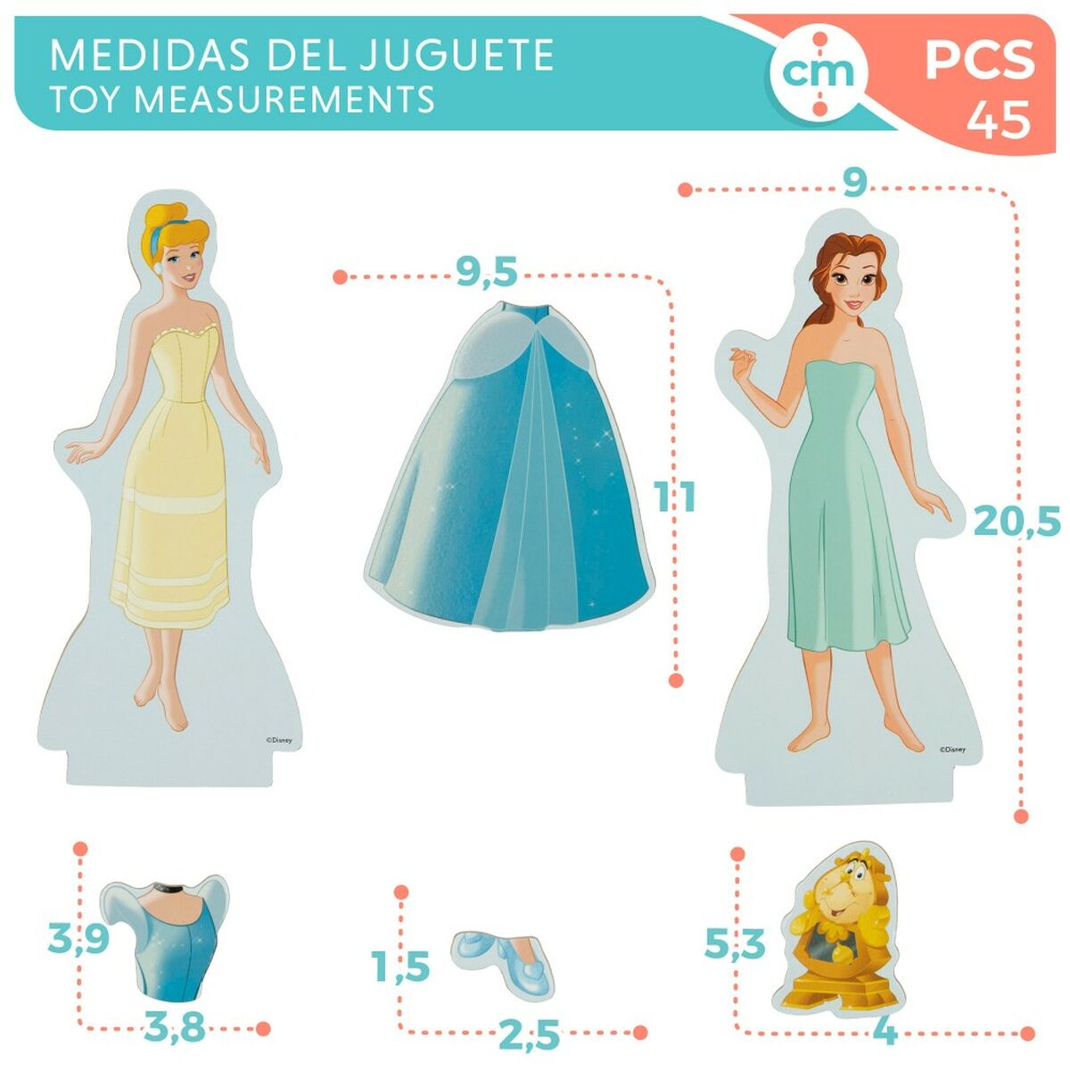 Статуэтки Disney Princess 45 Предметы 4 штук 9 x 20,5 x 1,2 cm-7