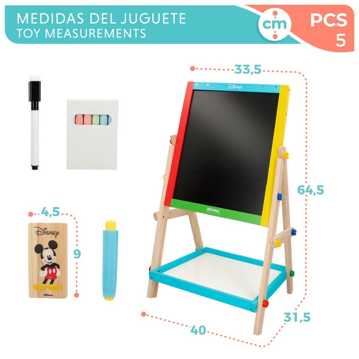 Доска 2-в-1 Disney 5 Предметы 4 штук 40 x 64,5 x 31,5 cm-7