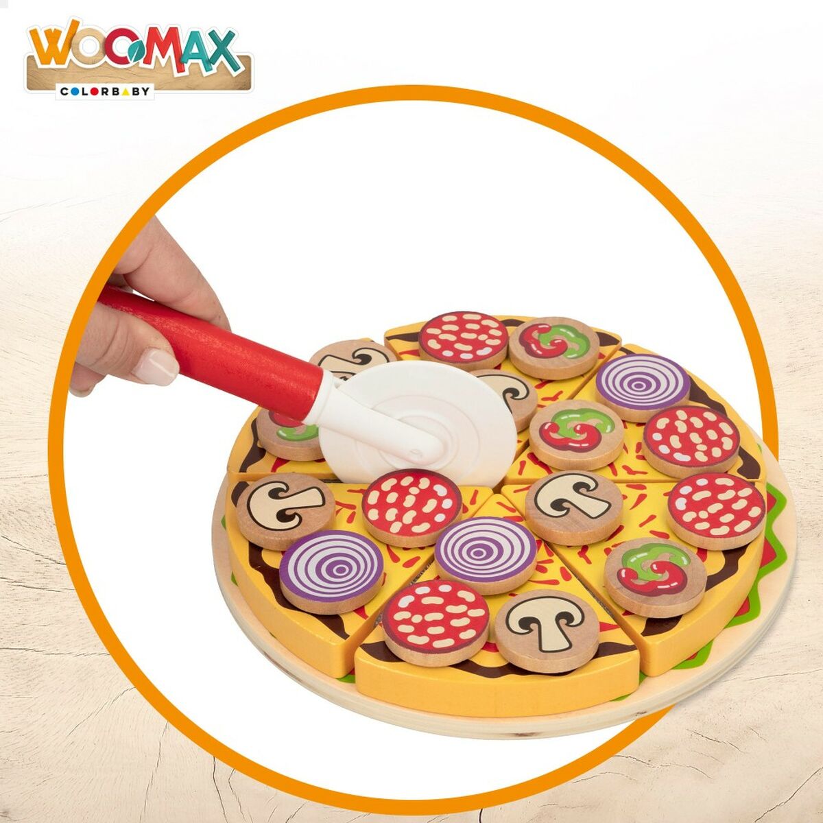 Деревянная игра Woomax Pizza 27 Предметы (6 штук)-2