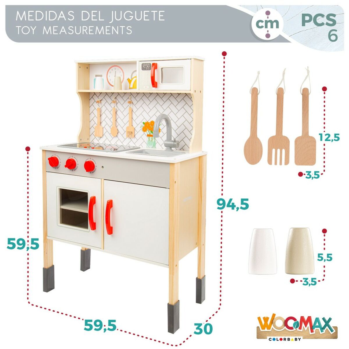Игрушечная кухня Woomax 59,5 x 94,5 x 30 cm-6