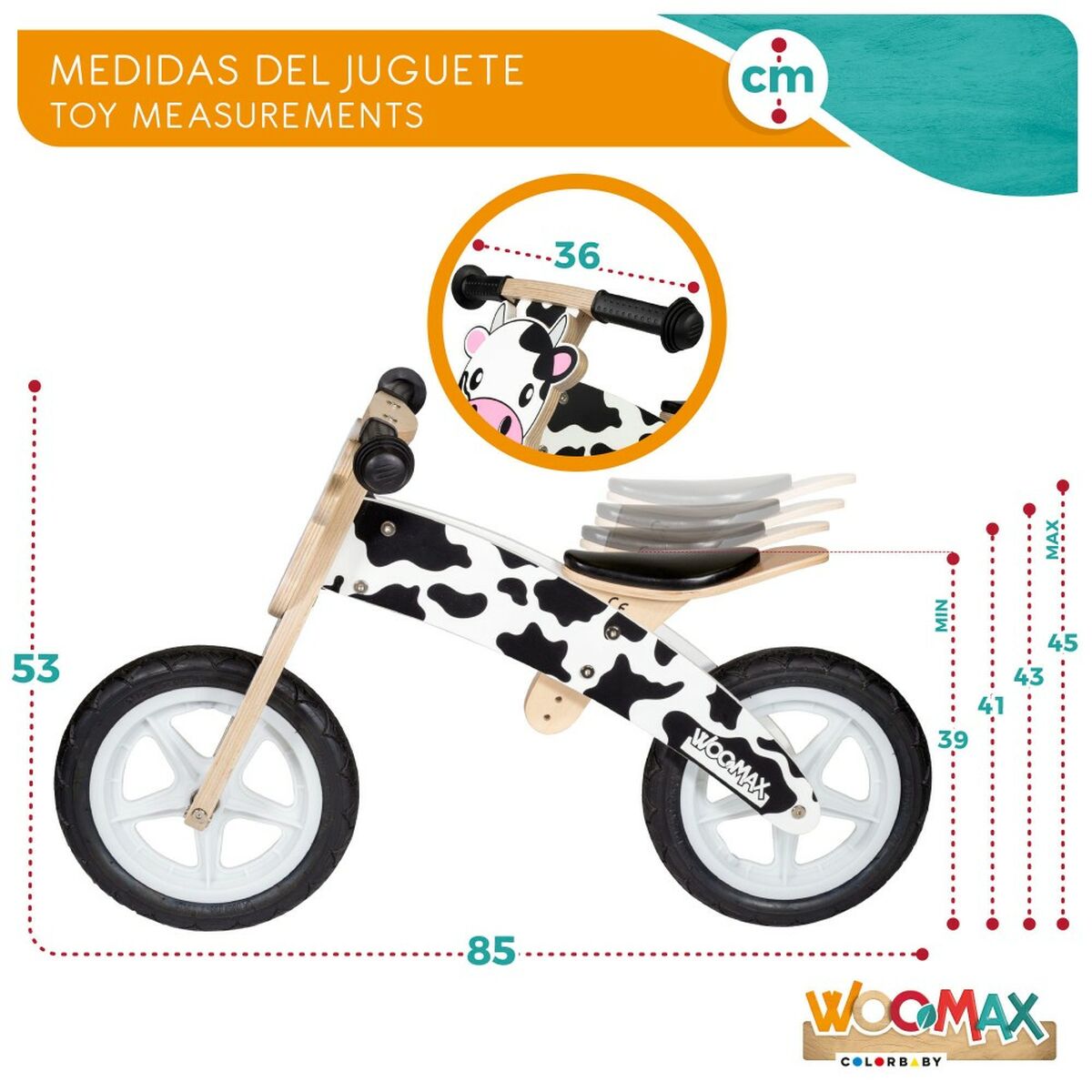 Детский велосипед Woomax Корова 12 Без педалей-4