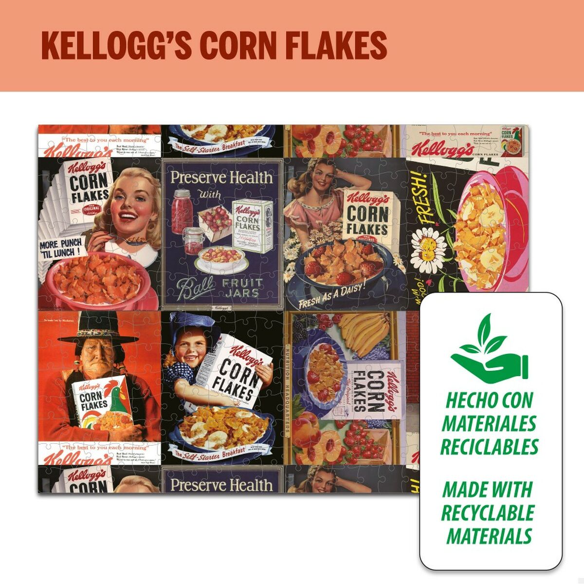 Головоломка Kellogg's Corn Flakes 300 Предметы 45 x 60 cm (6 штук)-4