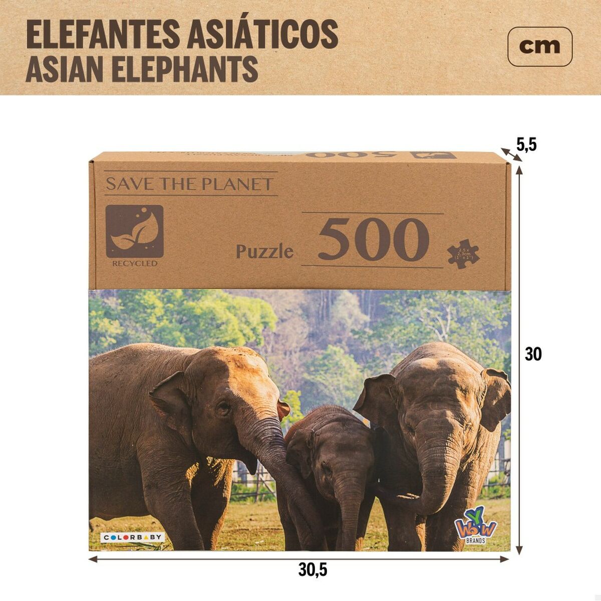Головоломка Colorbaby Elephant 500 Предметы 6 штук 61 x 46 x 0,1 cm-7