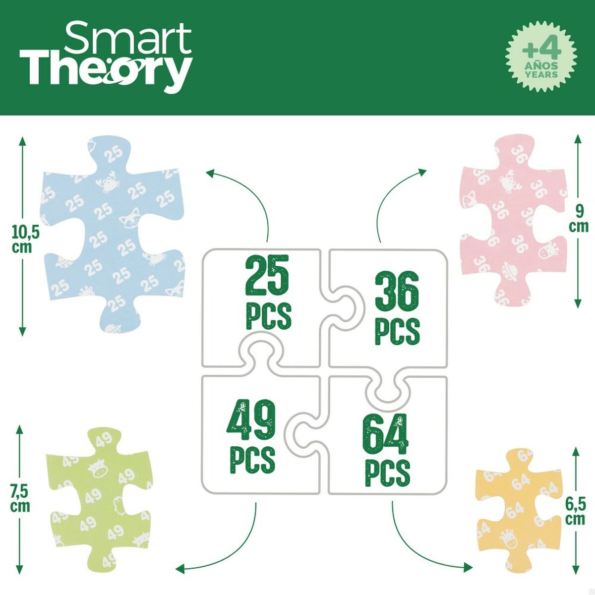 Детский паззл Colorbaby 4 в 1 174 Предметы Ферма 68 x 68 cm (6 штук)-4
