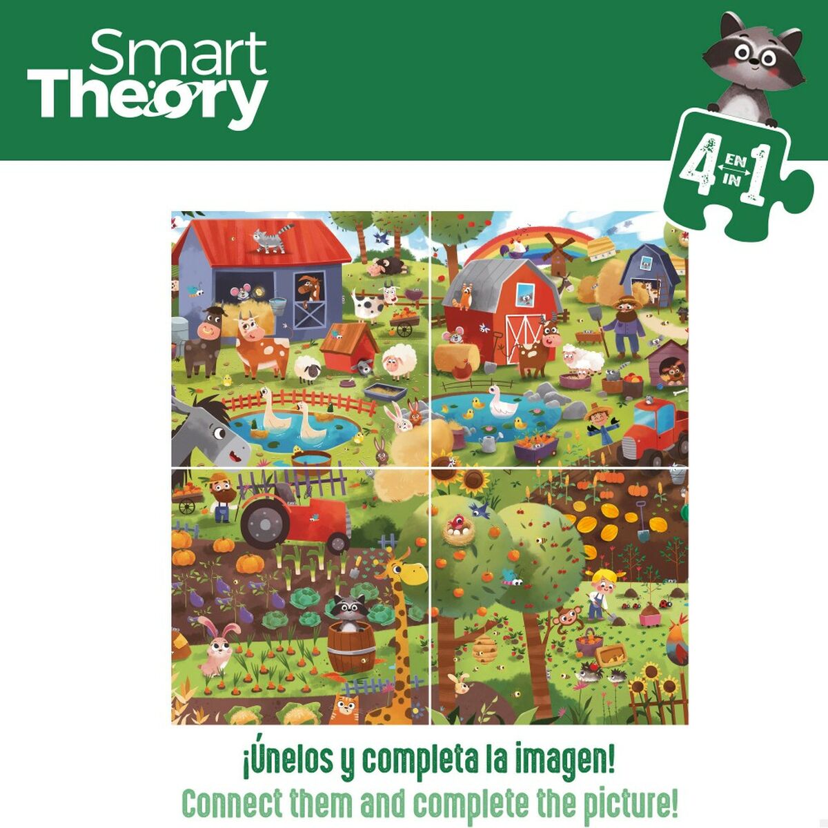 Детский паззл Colorbaby 4 в 1 174 Предметы Ферма 68 x 68 cm (6 штук)-5