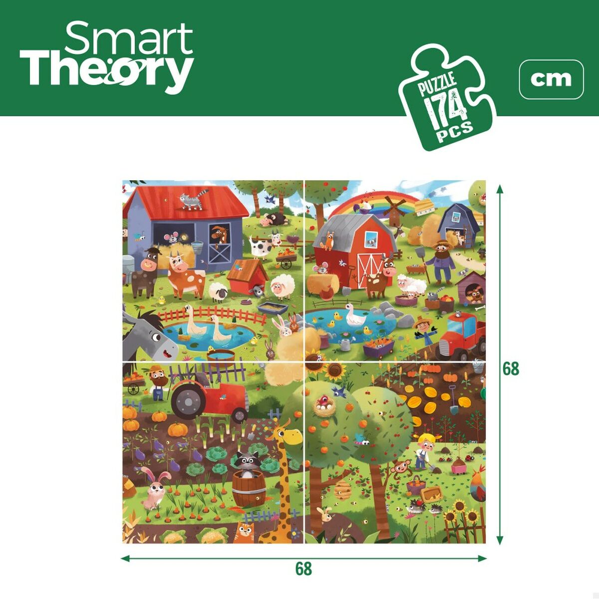 Детский паззл Colorbaby 4 в 1 174 Предметы Ферма 68 x 68 cm (6 штук)-6