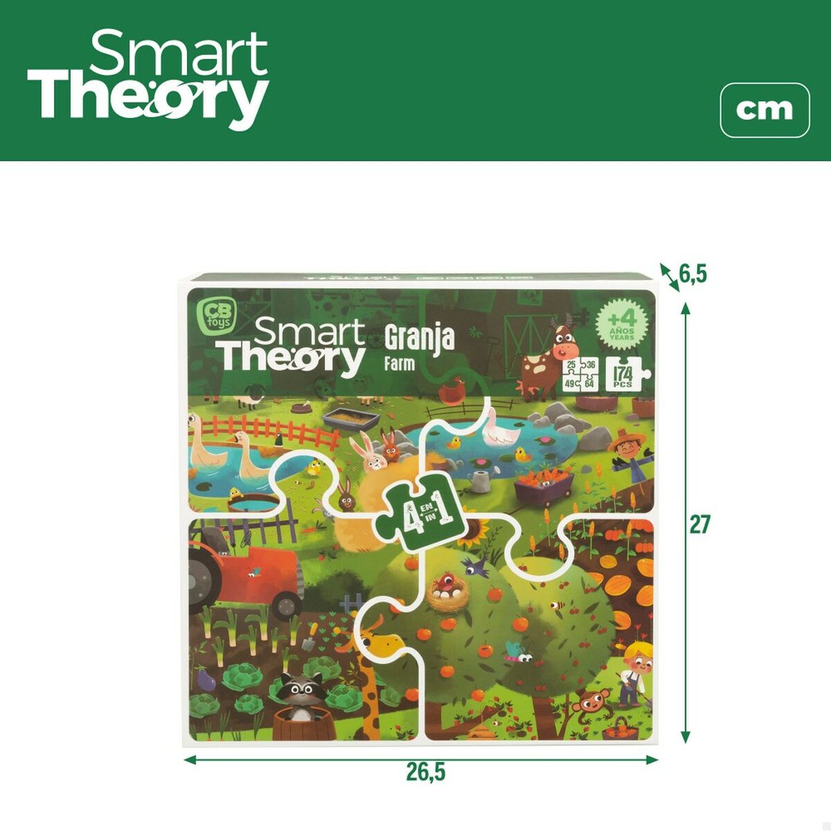 Детский паззл Colorbaby 4 в 1 174 Предметы Ферма 68 x 68 cm (6 штук)-7