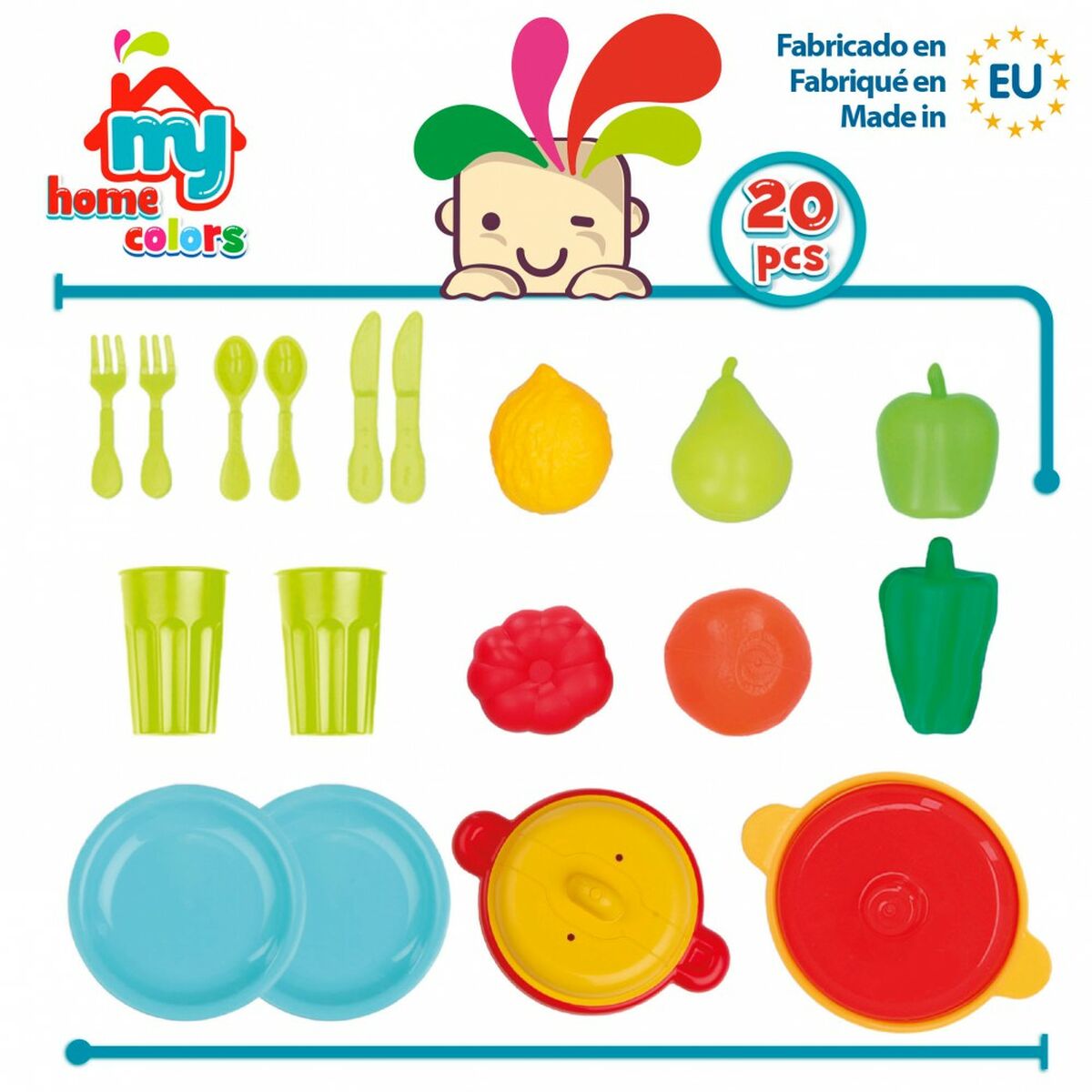 Набор игрушечных продуктов Colorbaby Посуда и кухонные принадлежности 20 Предметы (12 штук)-6