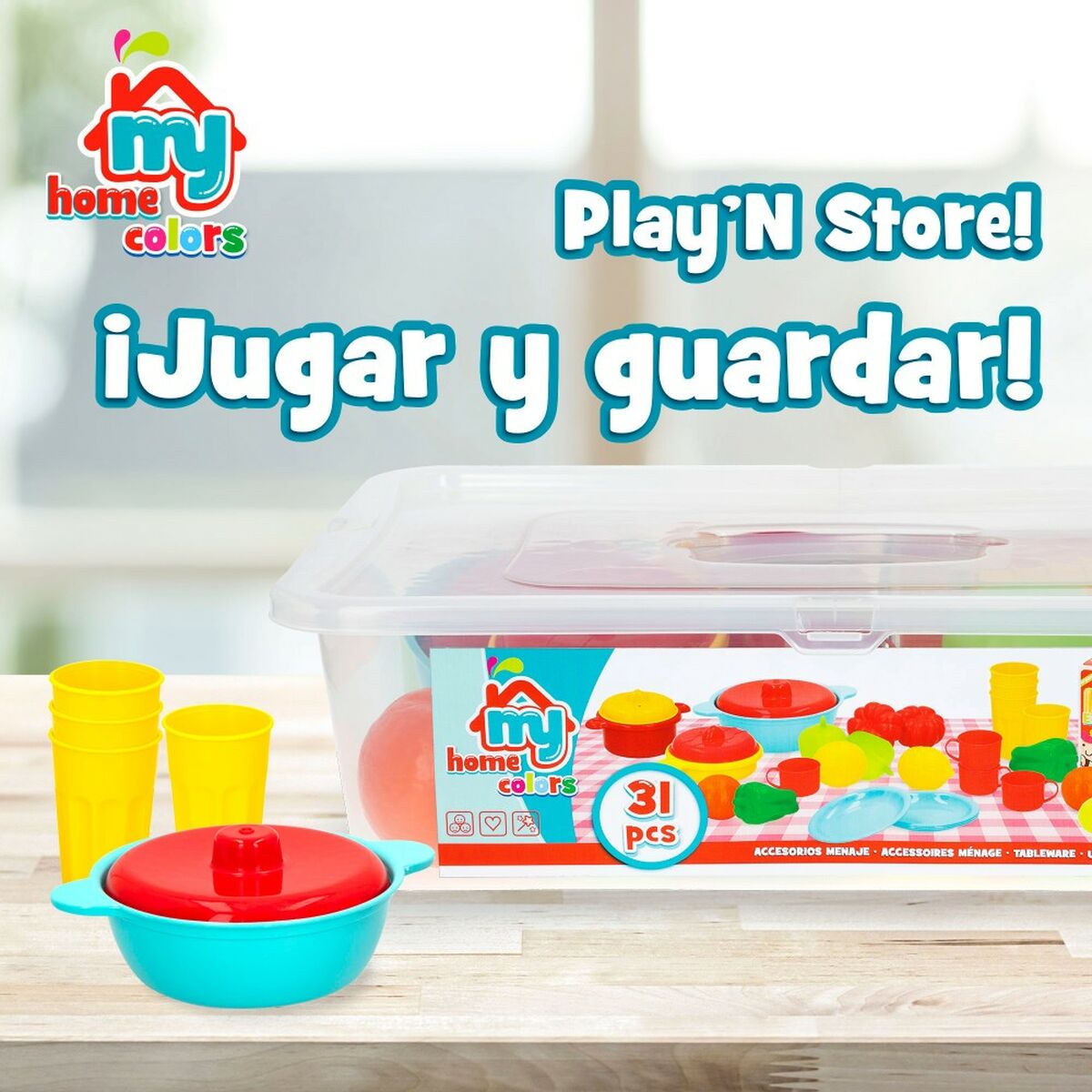 Набор игрушечных продуктов Colorbaby Посуда и кухонные принадлежности 31 Предметы (6 штук)-4