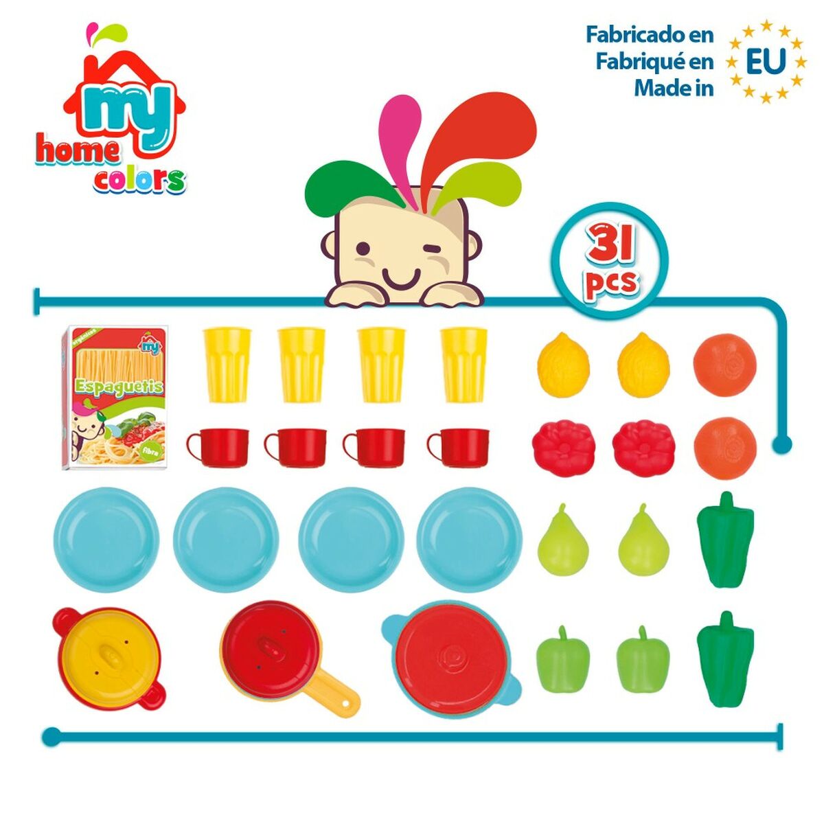 Набор игрушечных продуктов Colorbaby Посуда и кухонные принадлежности 31 Предметы (6 штук)-6