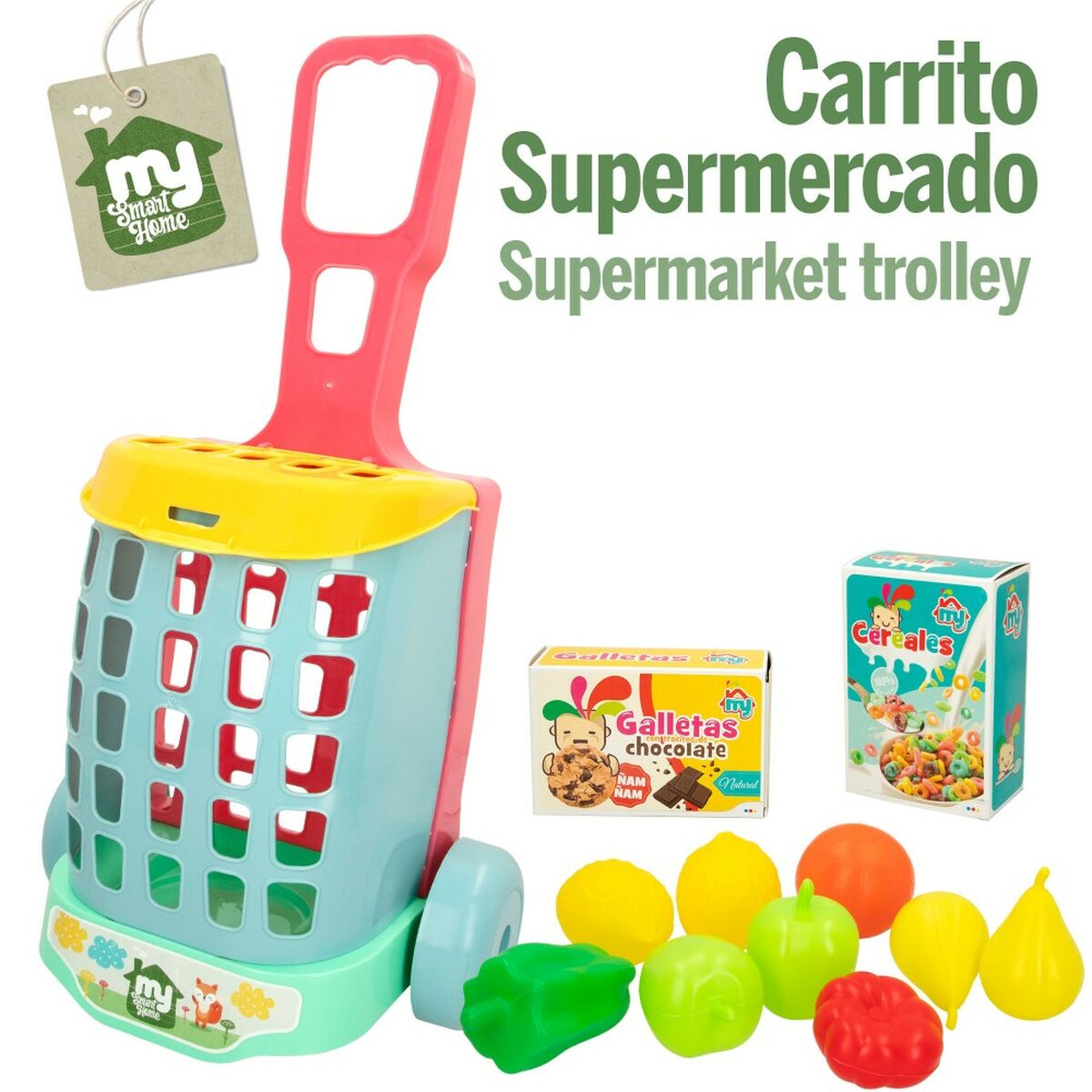 Colorbaby My Home Shopping Basket Toy 12 عنصر 15 × 10 × 6 سم 8 قطع-3