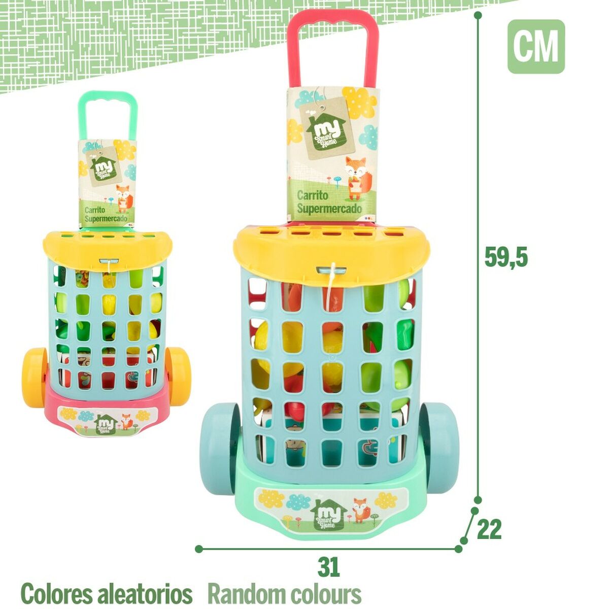 Colorbaby My Home Shopping Basket Toy 12 عنصر 15 × 10 × 6 سم 8 قطع-7