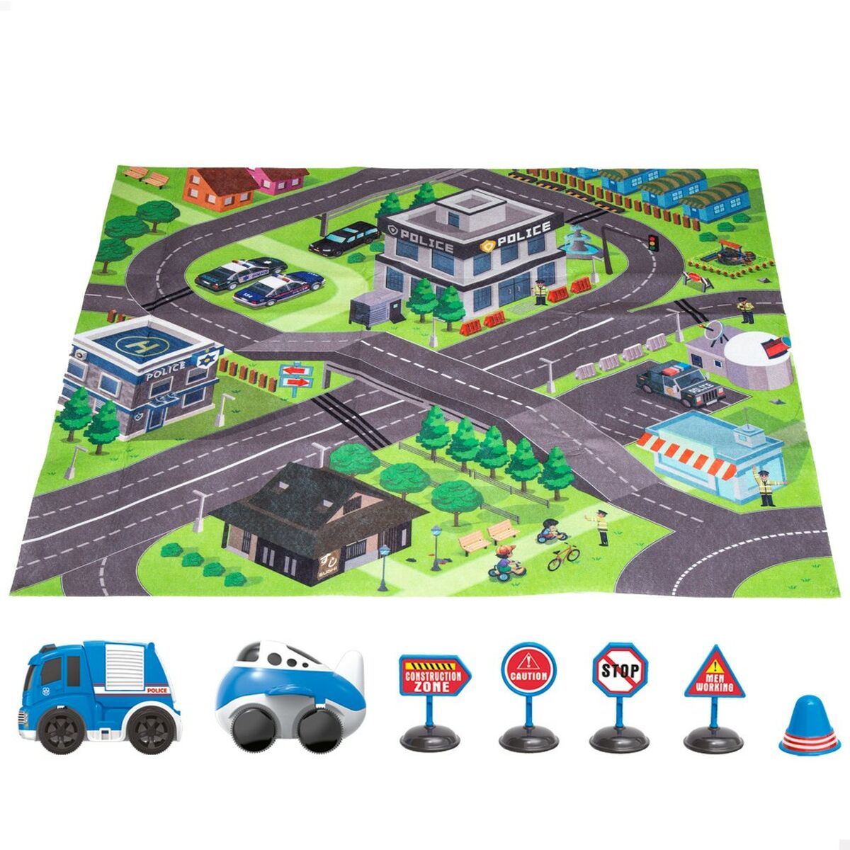 Игровой коврик Speed & Go Аксессуары транспортные средства шоссе Ткань Пластик (6 штук)-2