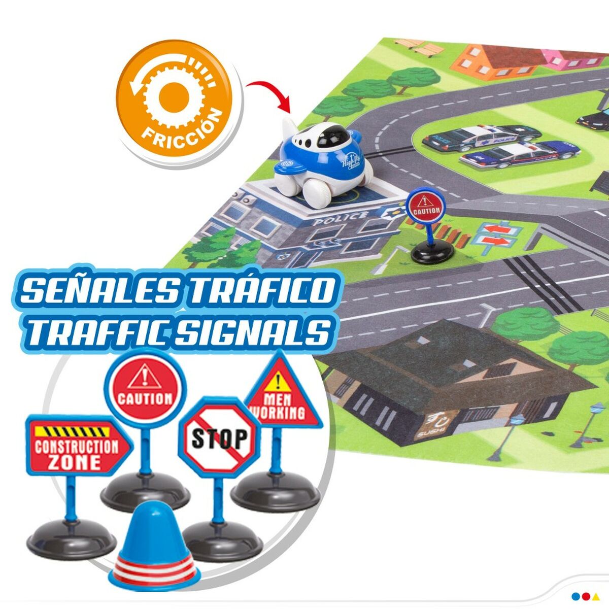 Игровой коврик Speed & Go Аксессуары транспортные средства шоссе Ткань Пластик (6 штук)-4