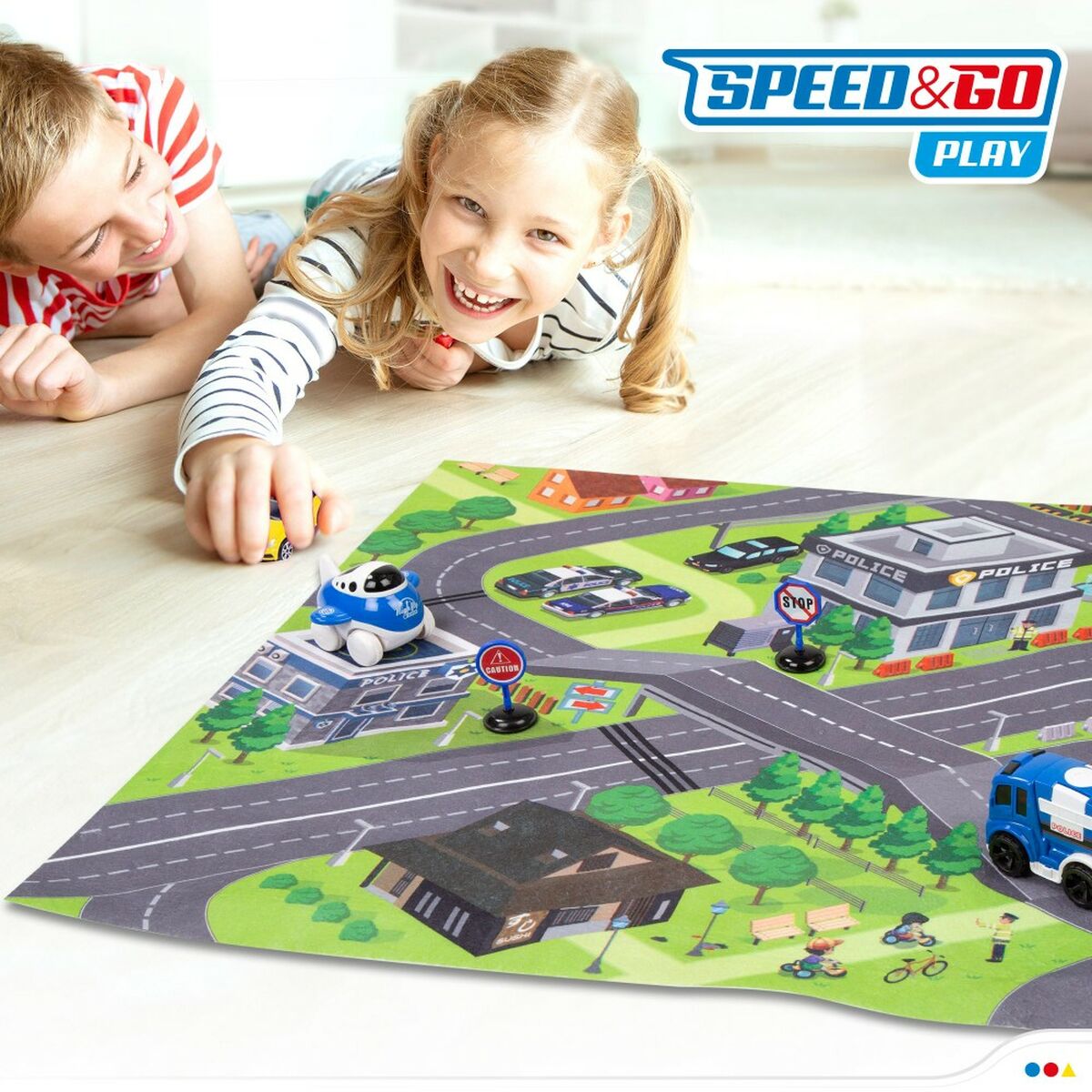Игровой коврик Speed & Go Аксессуары транспортные средства шоссе Ткань Пластик (6 штук)-6