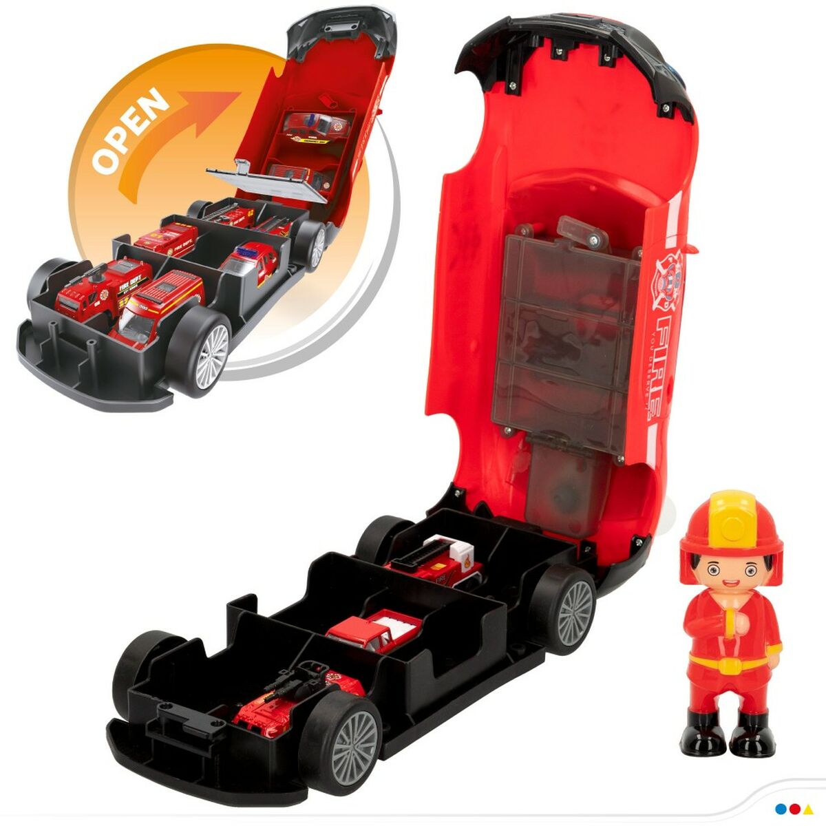Набор машинок Speed & Go 30 x 9,5 x 13 cm Пожарник Свет Звук 4 штук-4