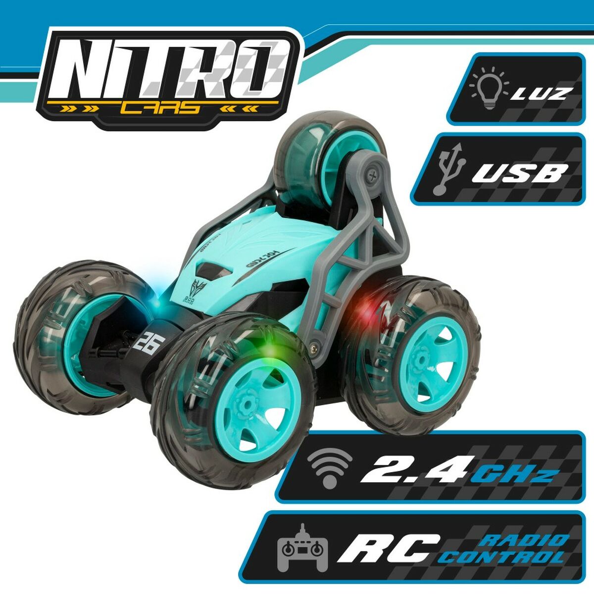 Машинка на радиоуправлении Speed & Go бирюзовый (2 штук)-4