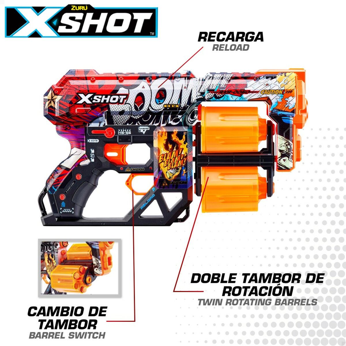 Пистолет с дротиками Zuru X-Shot Dread-4