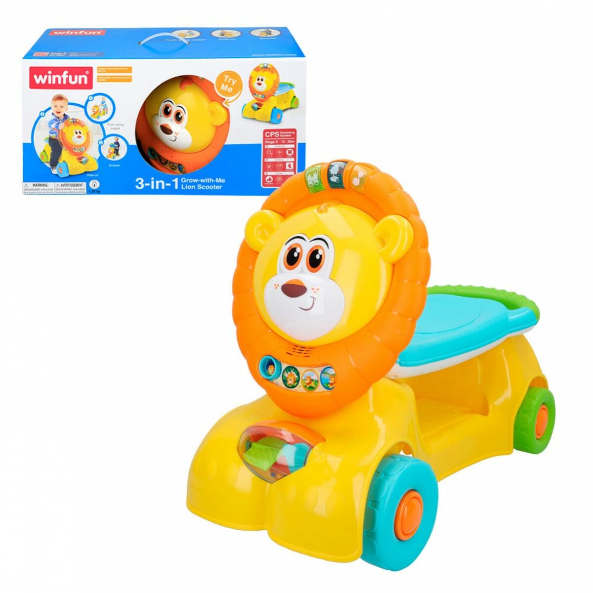Машинка-каталка Winfun Лев Свет Звук 57 x 42 x 26 cm (2 штук)-4