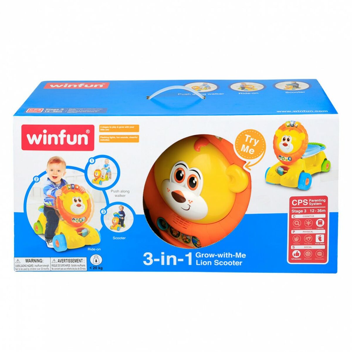 Машинка-каталка Winfun Лев Свет Звук 57 x 42 x 26 cm (2 штук)-5