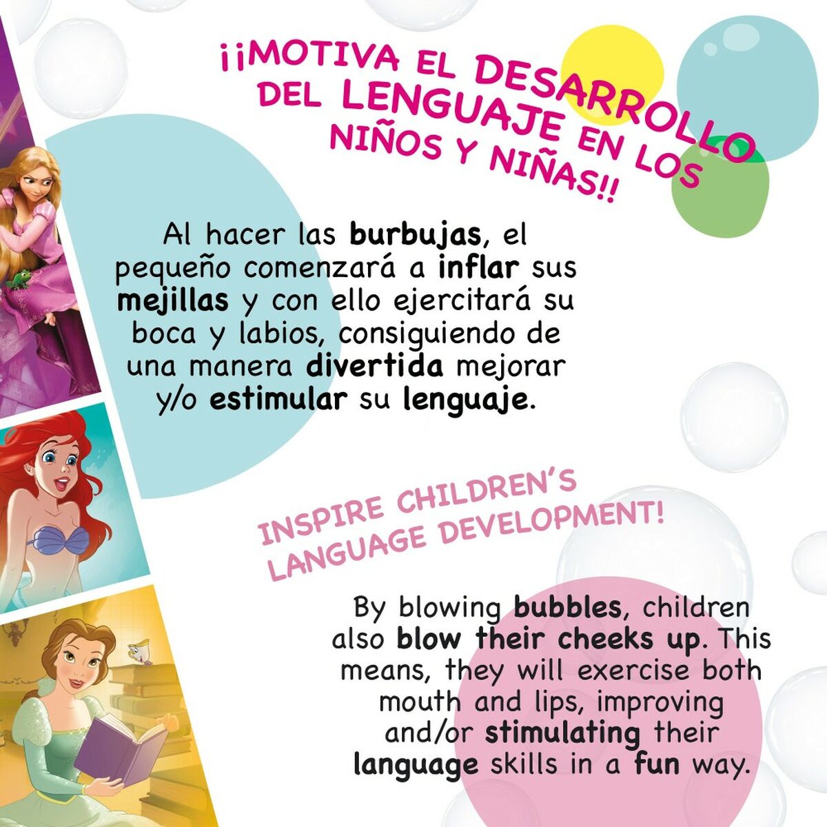 Мыльные пузыри Disney Princess 60 ml 3,8 x 11,5 x 3,8 cm (216 штук)-5