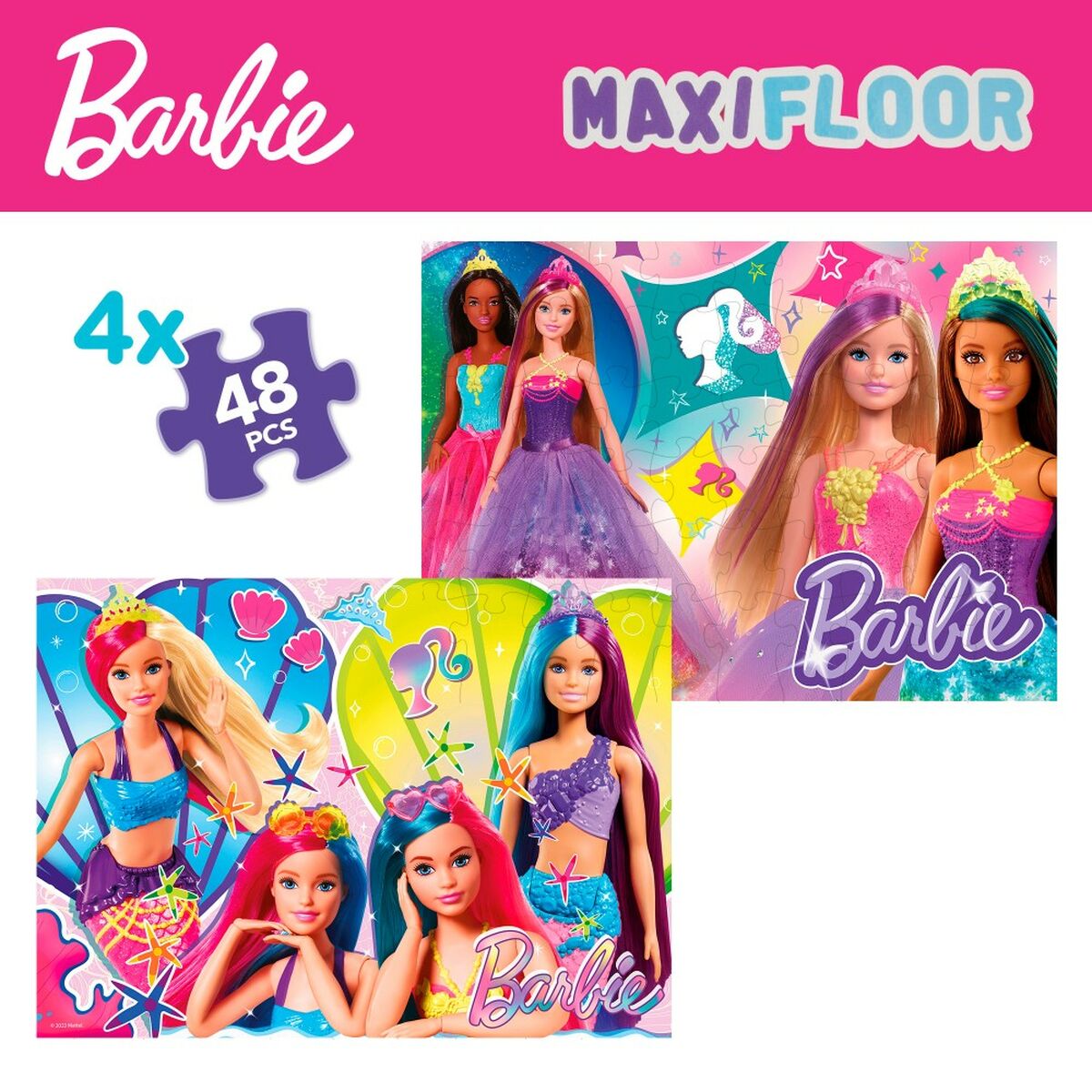 Набор из 4 пазлов Barbie MaxiFloor 192 Предметы 35 x 1,5 x 25 cm-2