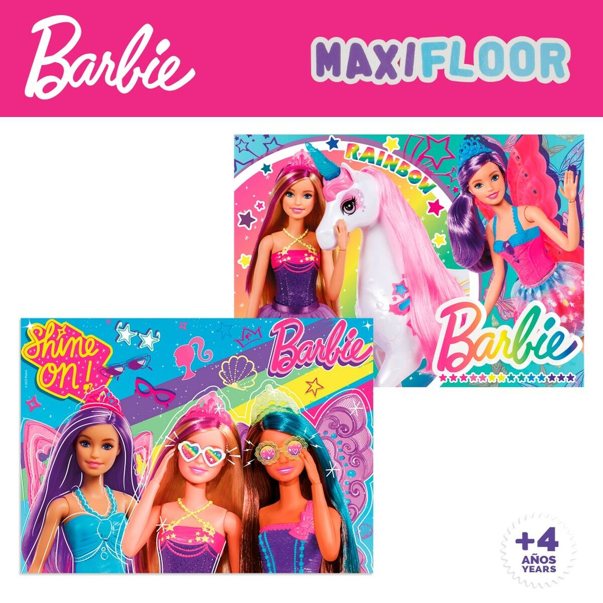 Набор из 4 пазлов Barbie MaxiFloor 192 Предметы 35 x 1,5 x 25 cm-3