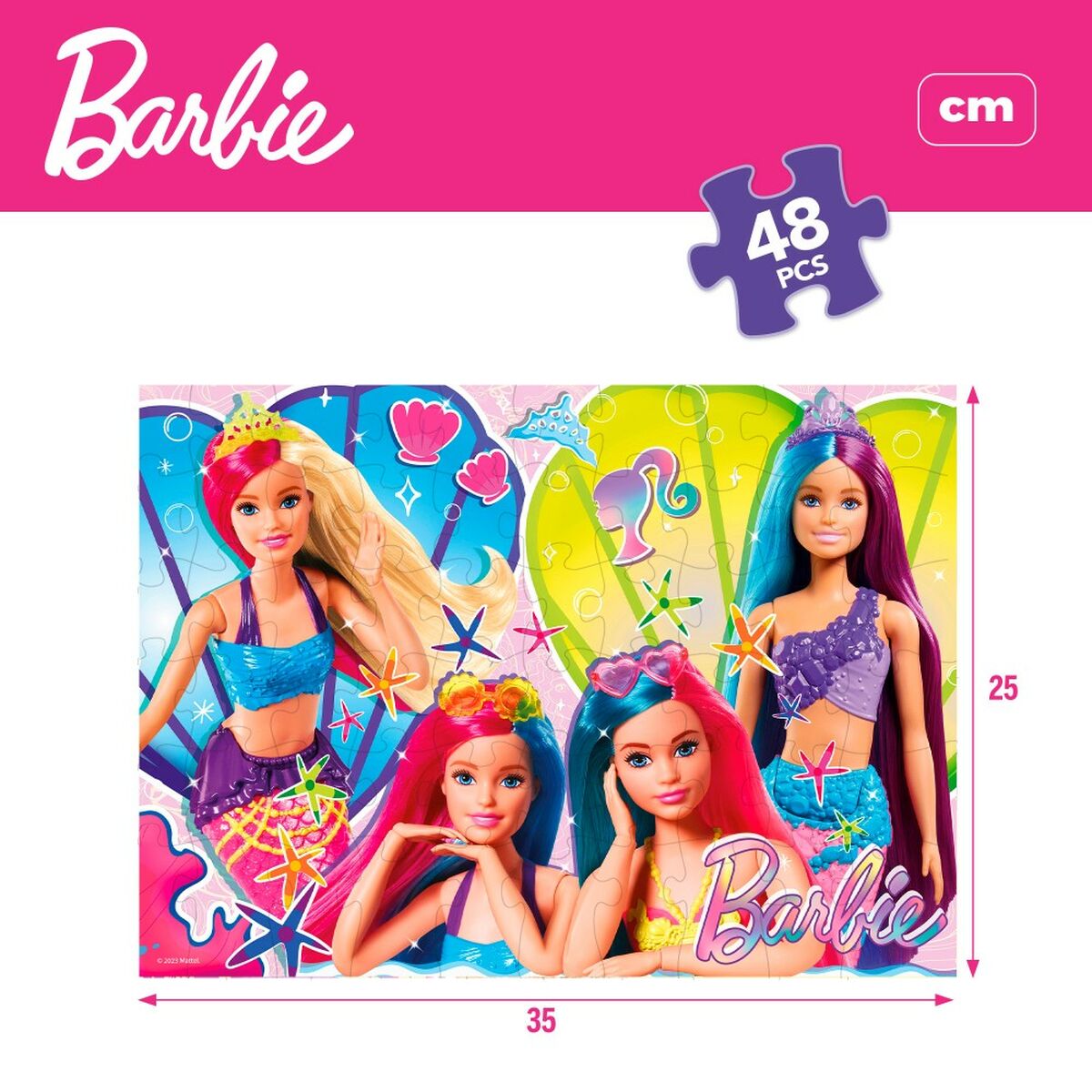 Набор из 4 пазлов Barbie MaxiFloor 192 Предметы 35 x 1,5 x 25 cm-4
