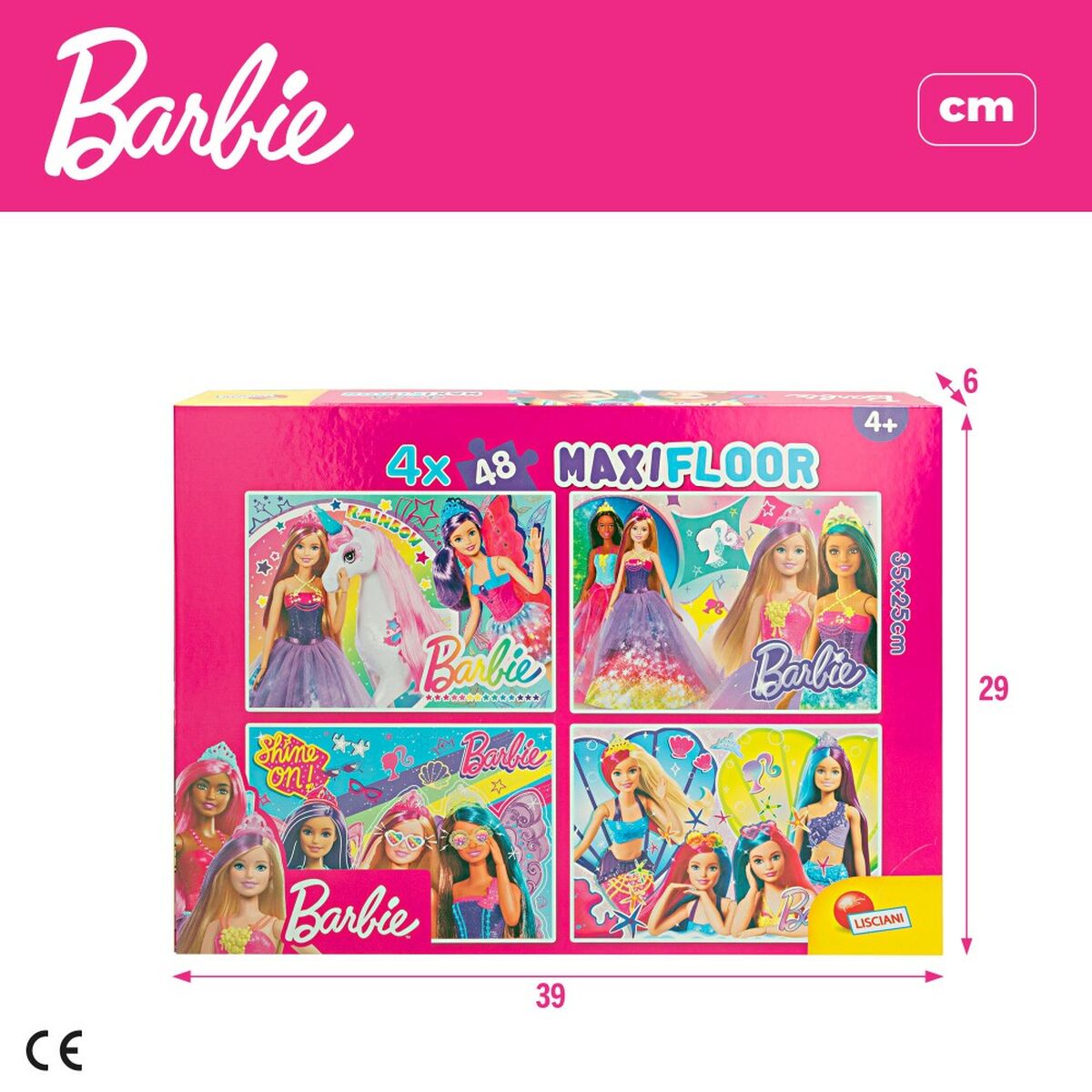 Набор из 4 пазлов Barbie MaxiFloor 192 Предметы 35 x 1,5 x 25 cm-6