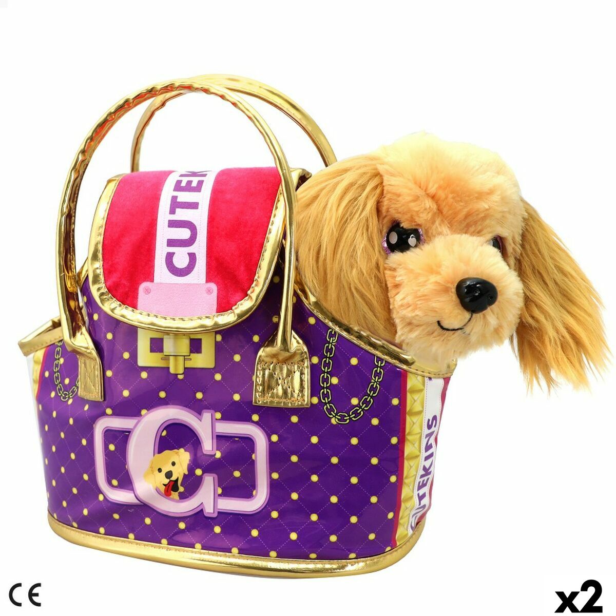 Плюшевый Funville Cutekins Сумка Пёс 25 x 20 x 13 cm (2 штук)-2