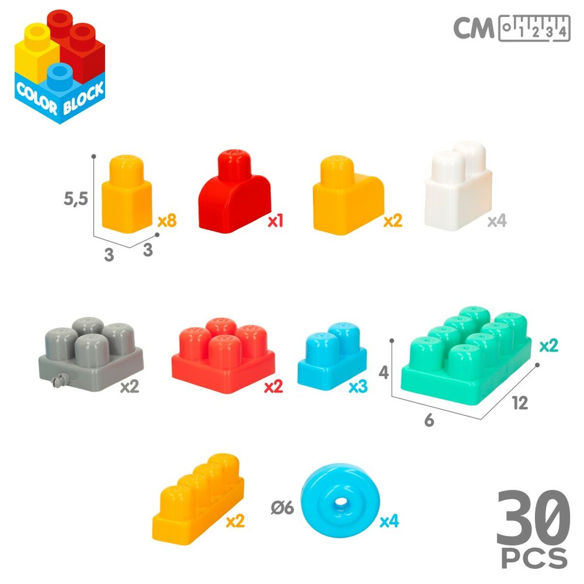 Конструкторский набор Color Block чемодан Полицейская машина 30 Предметы (2 штук)-7