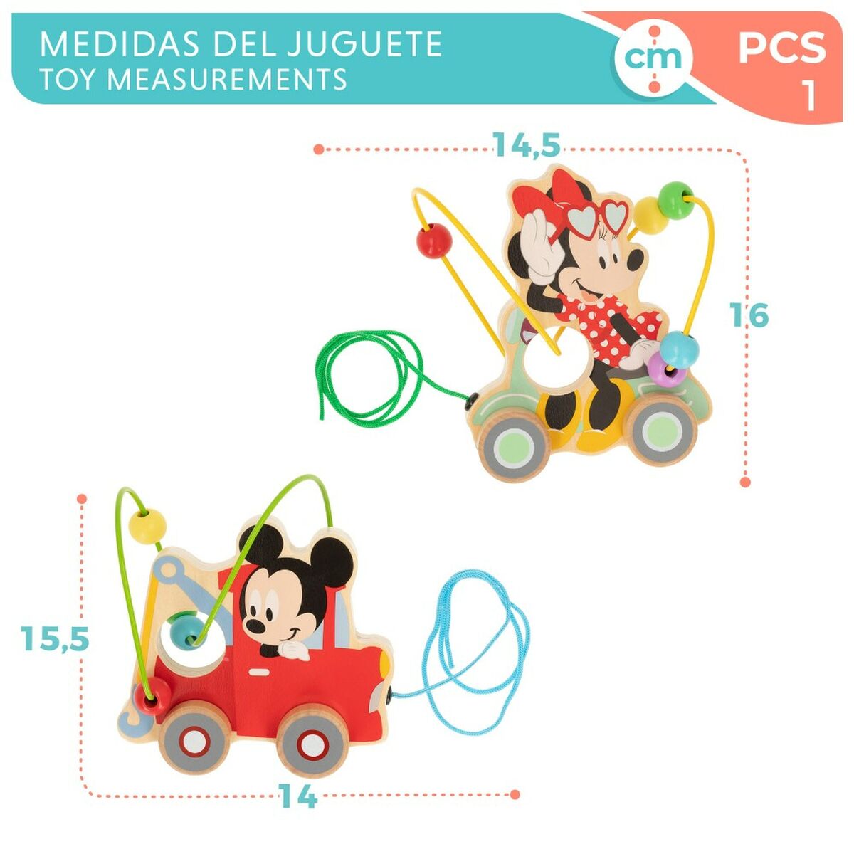 Игрушка на веревочке Disney Деревянный (6 штук)-6