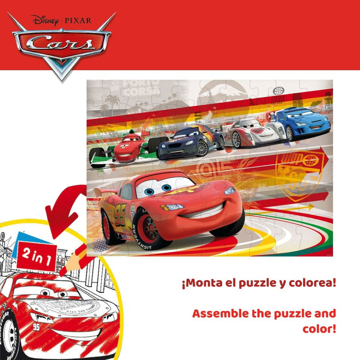 Детский паззл Cars Двухстороннее 60 Предметы 50 x 35 cm (12 штук)-4