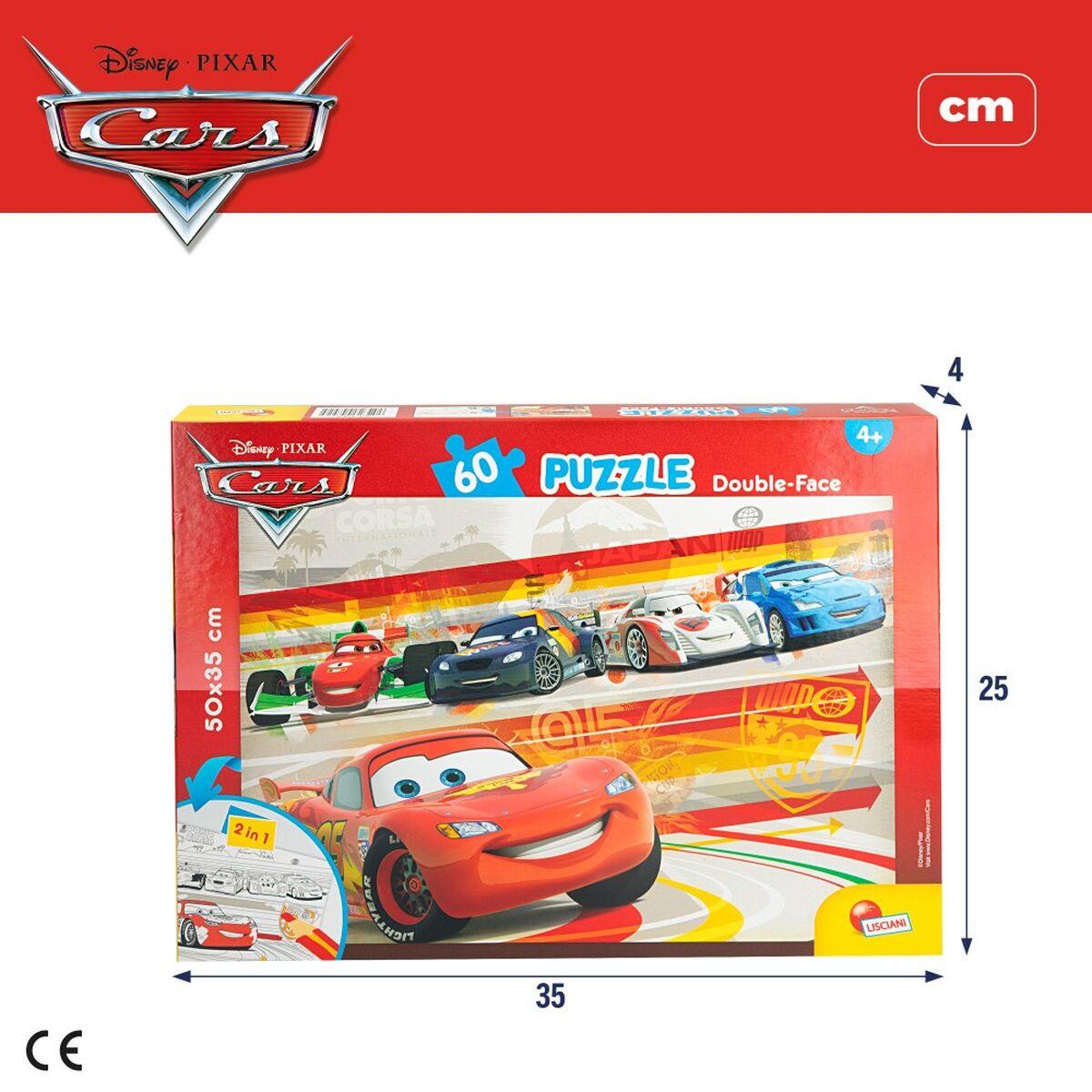 Детский паззл Cars Двухстороннее 60 Предметы 50 x 35 cm (12 штук)-7