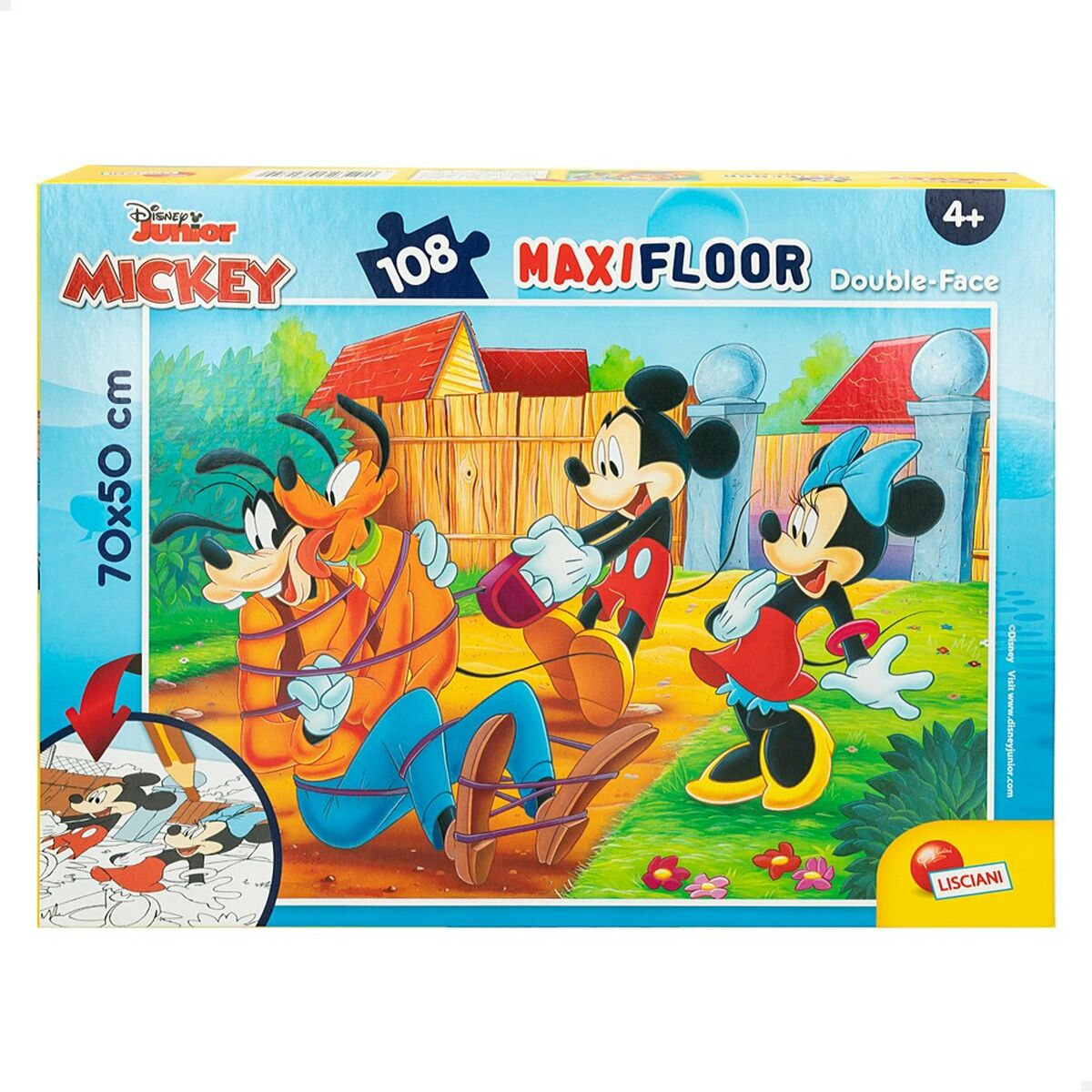 Детский паззл Mickey Mouse Двухстороннее 108 Предметы 70 x 1,5 x 50 cm (6 штук)-2